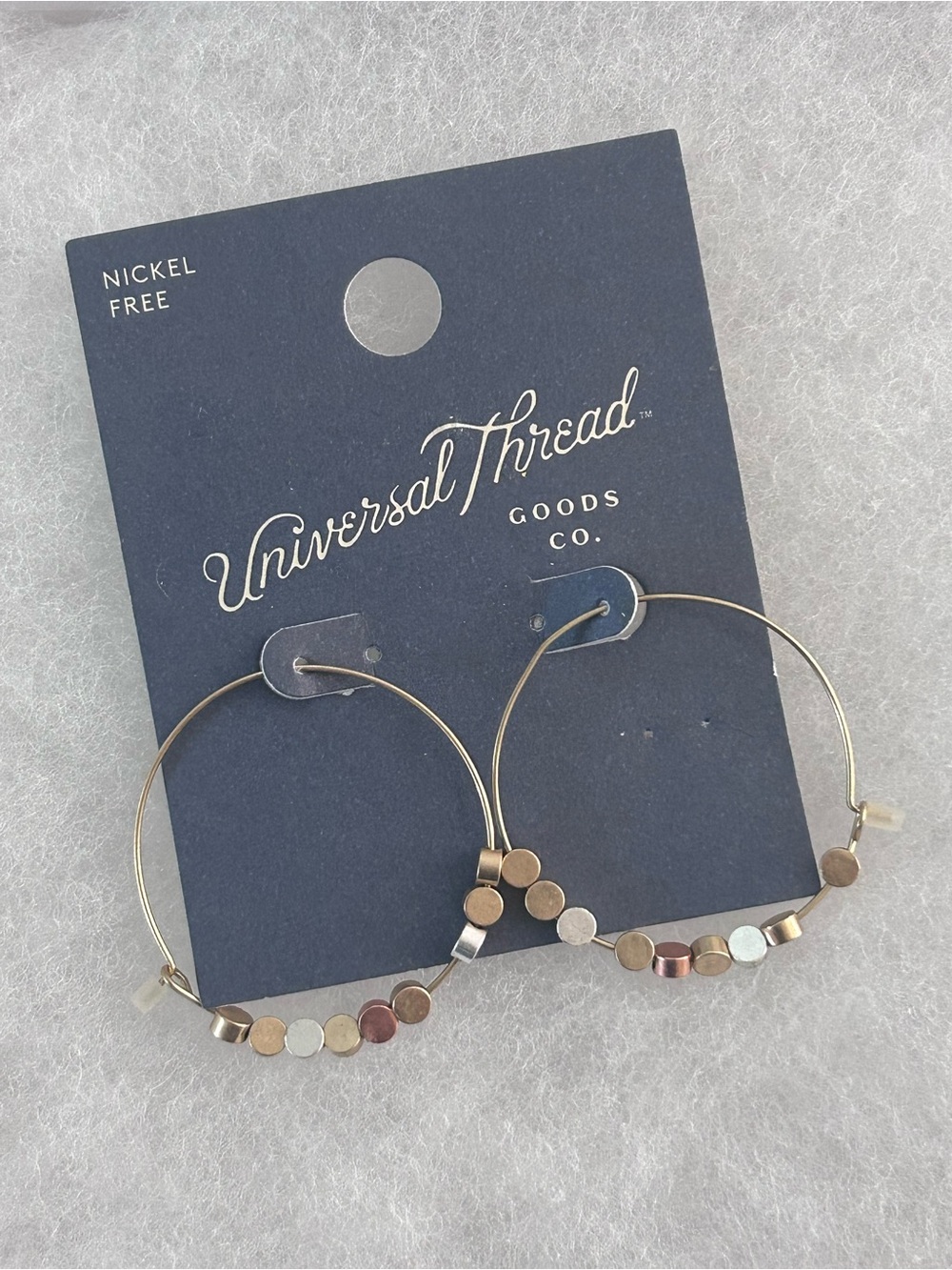 Universal Thread Mixed Metal Disc Hoops in Gold, Silver, Rose Gold